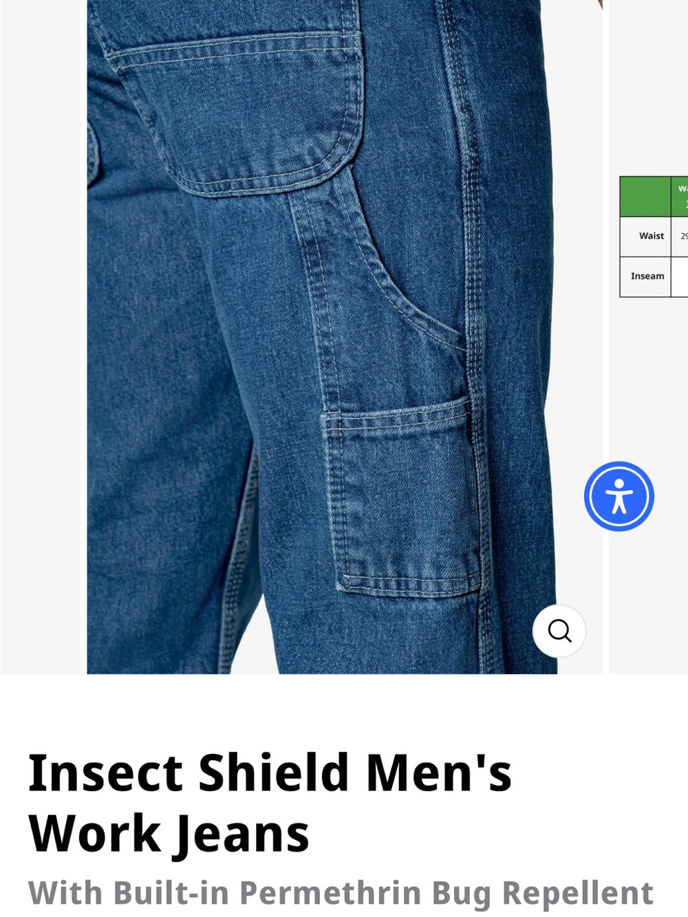 Insect Shield Men’s Work Jeans - Picture 3 of 6